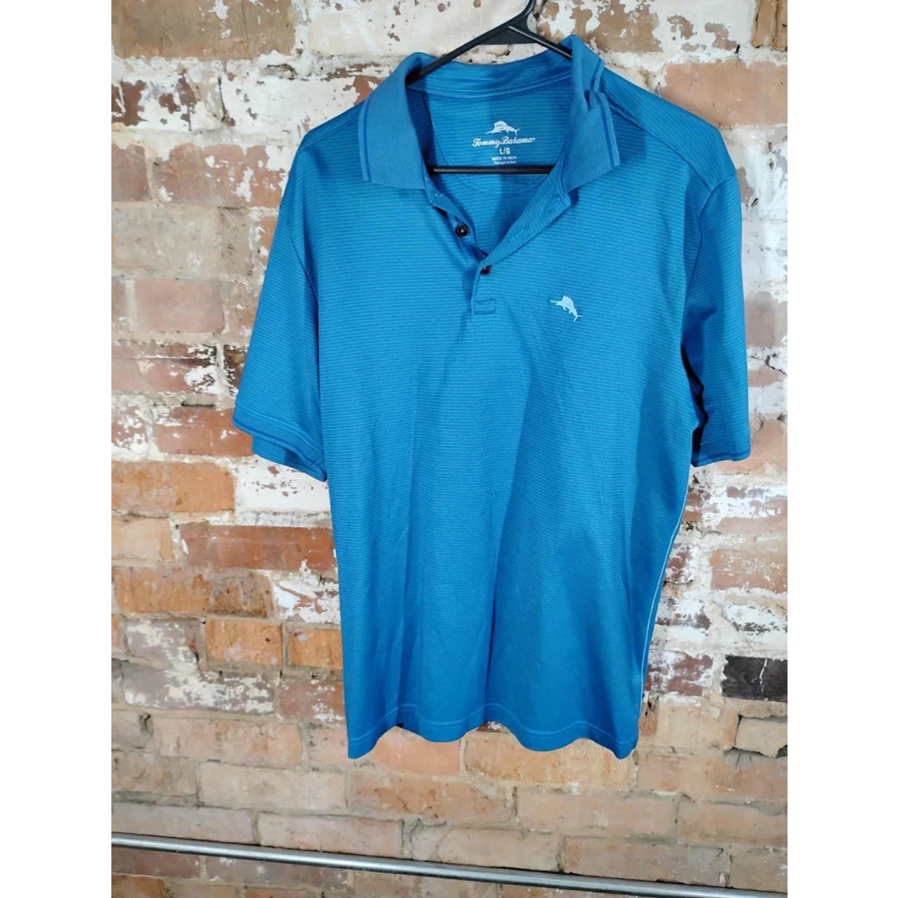 Tommy Bahama Men’s Blue Striped Varadero Polo Shirt size L